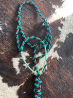 Turquoise and maroon braided Lariat Halter