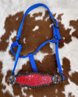 Blue and Red Whip Stitch halter